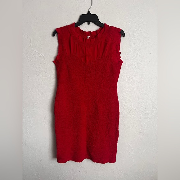 NWT BY ANTHROPOLOGIE RUFFLE-TRIM TEXTURED MINI DRESS Size Small - Picture 5 of 16